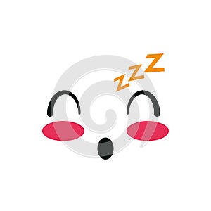 Isolated kawaii sleepy face cartoon vector design