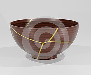 isolated Kintsugi is ceramic ceramic bowl