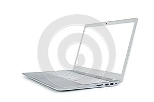 Isolated laptop with empty space on white background.