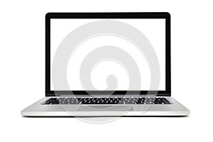 Isolated laptop with empty space on white background