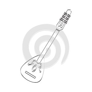 Isolated laud icon. Musical instrument photo