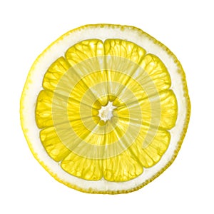 Isolated lemon slice on white background
