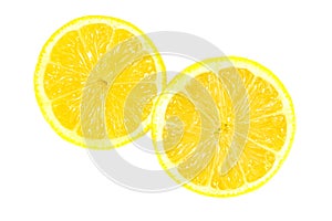 Isolated lemon slice. White background. Healthy food