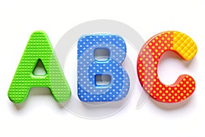 A B C. A, B, C... isolated on the white background photo
