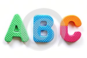 A B C. A, B, C... isolated on the white background photo