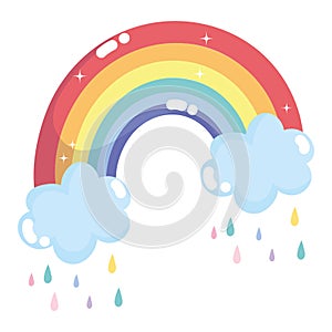 Isolated lgtbi rainbow with clouds vector design