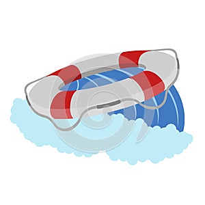 Isolated lifesaver on a wave icon