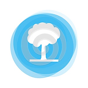 Isolated light blue round Button: Tree Icon