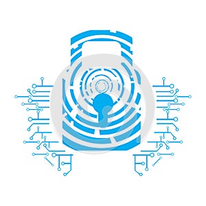 Isolated lockpad on a network. Cyber Security