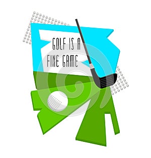 isolated logo illustration with image of golf club