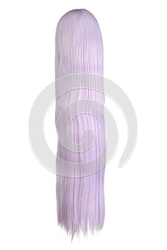 Isolated long hair mauve color wig