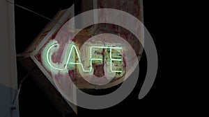 Isolated Looping Neon Cafe Sign
