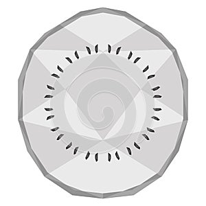 Isolated low poly guava cut