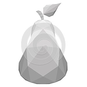 Isolated low poly pear fruit