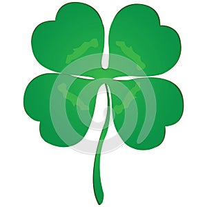 Isolated luck clover for Saint Patrick celebration