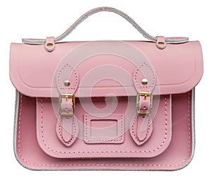 Isolated Luxury Pink Leather Satchel