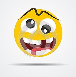 Isolated Madman emoticon in a flat design.