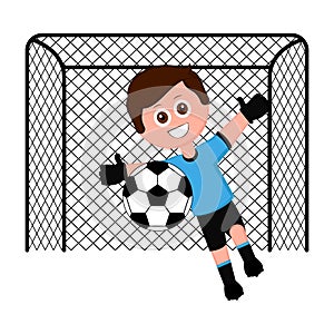 Isolated male soccer goalkeeper