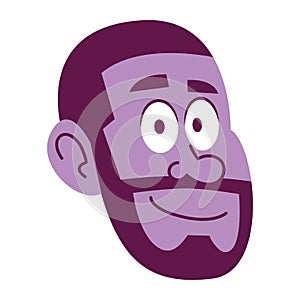 Isolated Man face barve comic people vector Illustration