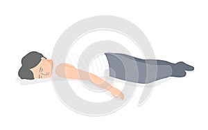 Isolated of a man fainting on the floor. Flat vector illustration. photo