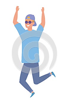 Isolated man jumping design vector illustrator