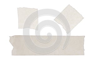 Isolated of masking tape sticky on white paper background