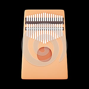 Isolated Mbira Musical Instrument 3D Icon On Black