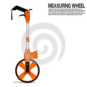 Isolated measuring wheel on transparent background