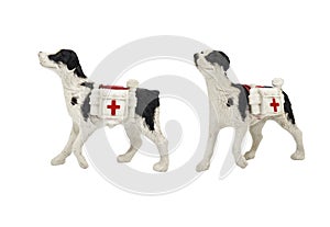 Isolated medic dog toy photo.