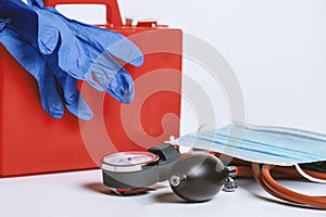 Isolated medical equipment on an  white background