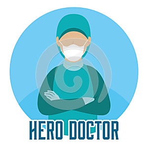 Isolated medical hero doctor icu