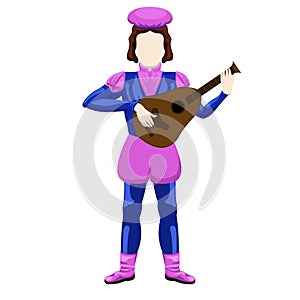 Isolated medieval bard character