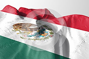 Isolated Mexican Flag waving 3d Realistic Mexican Flag Rendered