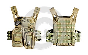 Isolated military tactical armor vest