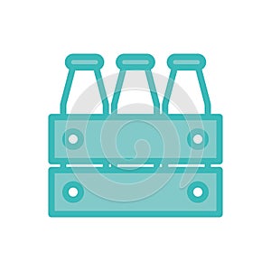 Isolated milk bottles dou color style icon vector design