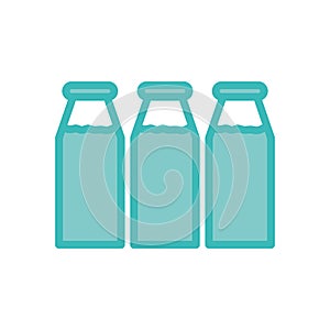 Isolated milk bottles dou color style icon vector design