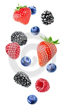 Isolated mixed berries