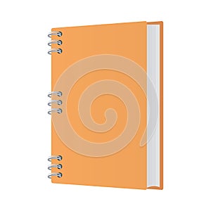 Isolated mockup orange notebook vector design