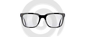 isolated modern black eyeglasses to fix eyesight