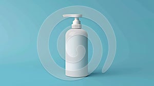 Isolated modern with a white pump labeled and blank bottle of skin care cosmetics or body lotion with dispenser. Mock-up