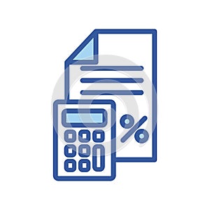 Isolated money document and calculator line and fill style icon vector design