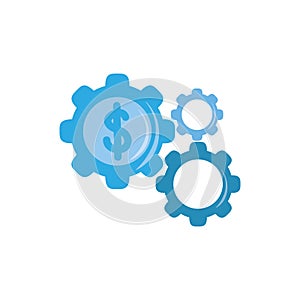 Isolated money gears icon flat design