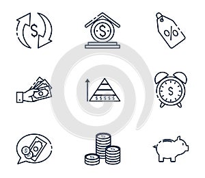 Isolated money icon set vector design