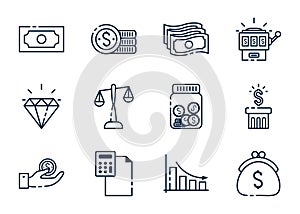 Isolated money icon set vector design