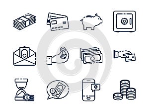 Isolated money icon set vector design