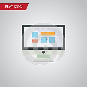 Isolated Monitor Flat Icon. Display Vector Element Can Be Used For Monitor, Display, Screen Design Concept.