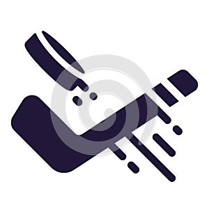 Isolated monochrome hockey stick and puck icon Vector