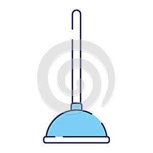 Isolated monochrome toilet plunger icon Vector