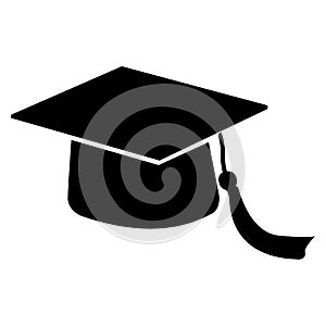 Isolated mortarboard silhouette