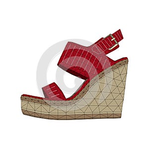 Isolated mosaic heels on white background. women footware. photo